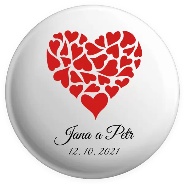 Placka Srdce se jmény