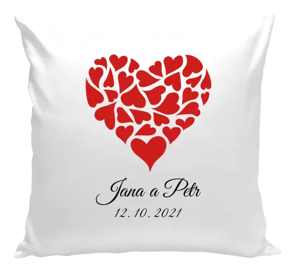 Polštář Srdce se jmény
