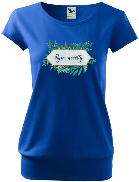 Dámské tričko Tým nevěsty - zelené listy