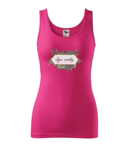 Dámské tílko Tým nevěsty - zelené listy