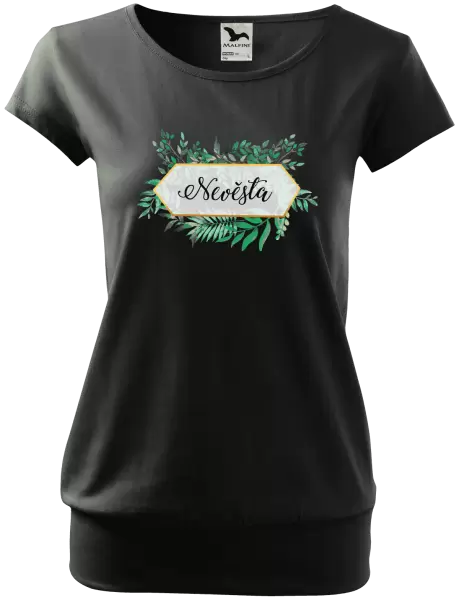 Dámské tričko Nevěsta zelené listy