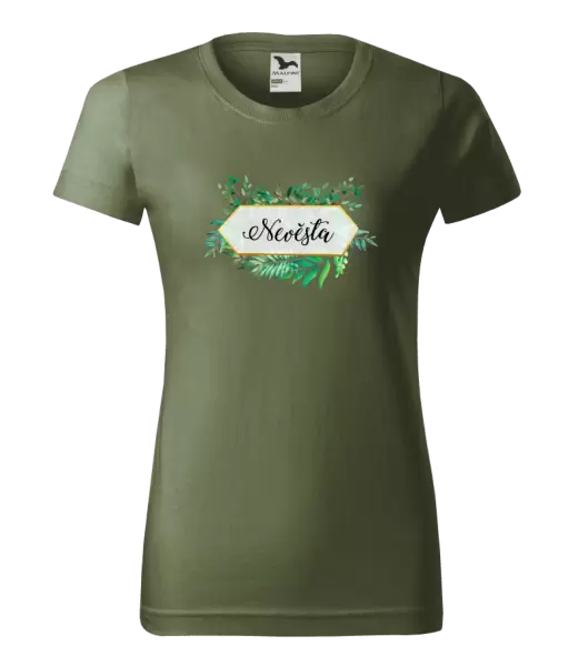 Dámské tričko Nevěsta zelené listy