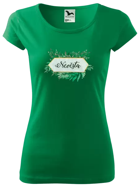 Dámské tričko Nevěsta zelené listy