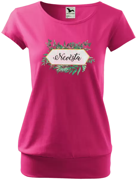 Dámské tričko Nevěsta zelené listy
