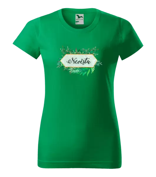 Dámské tričko Nevěsta zelené listy