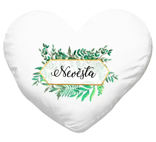 Polštář Nevěsta zelené listy