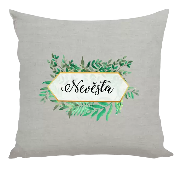 Polštář Nevěsta zelené listy