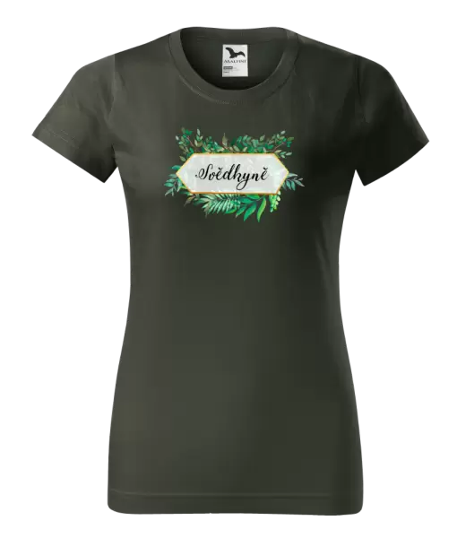Dámské tričko Svědkyně zelené listy