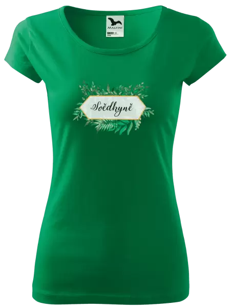 Dámské tričko Svědkyně zelené listy