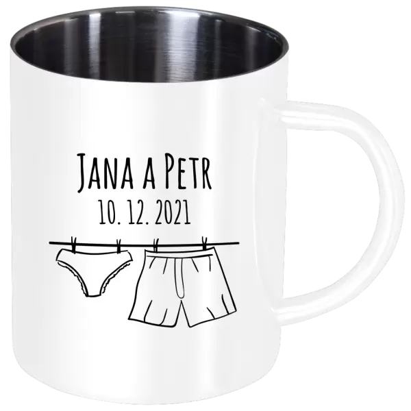 Nerezový hrnek Spodní prádlo se jmény