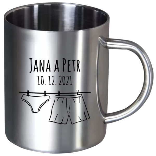 Nerezový hrnek Spodní prádlo se jmény