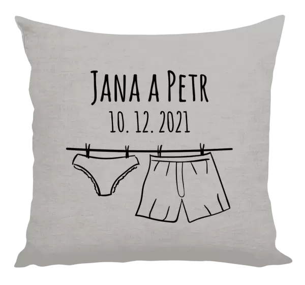 Polštář Spodní prádlo se jmény