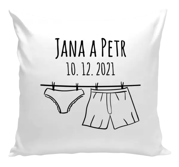 Polštář Spodní prádlo se jmény