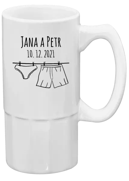 Půllitr Spodní prádlo se jmény