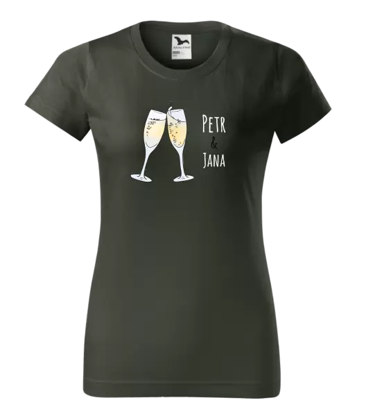 Dámské tričko Skleničky se jmény