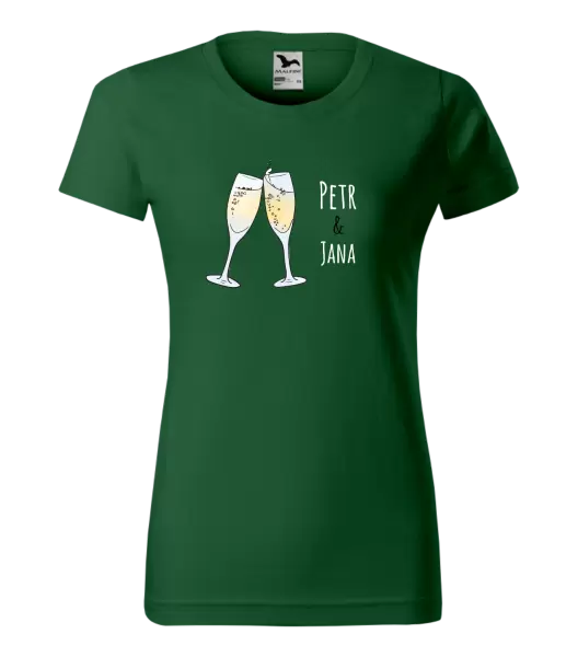 Dámské tričko Skleničky se jmény