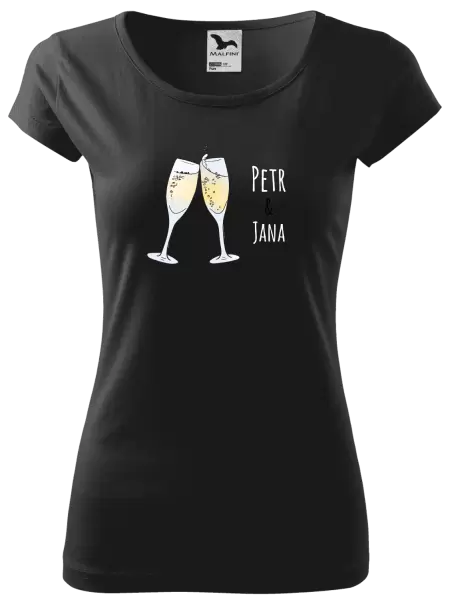 Dámské tričko Skleničky se jmény