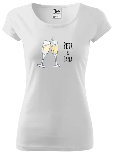 Dámské tričko Skleničky se jmény
