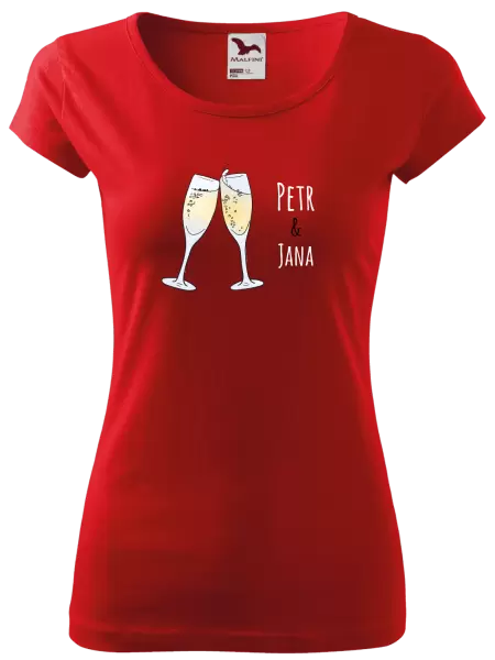 Dámské tričko Skleničky se jmény