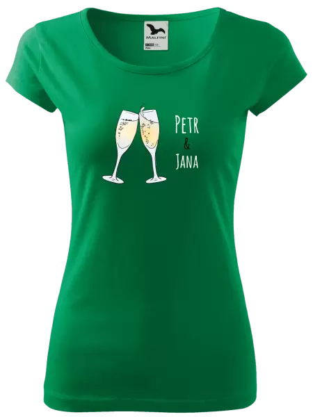 Dámské tričko Skleničky se jmény