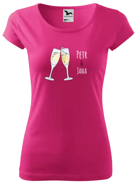 Dámské tričko Skleničky se jmény