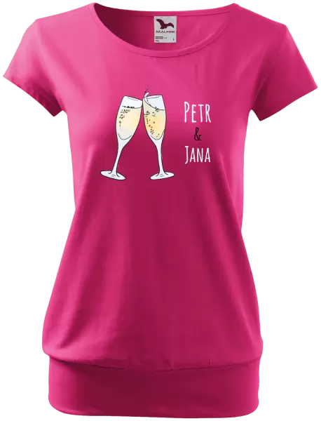 Dámské tričko Skleničky se jmény