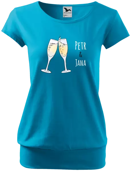 Dámské tričko Skleničky se jmény