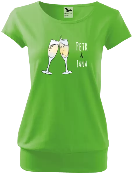 Dámské tričko Skleničky se jmény