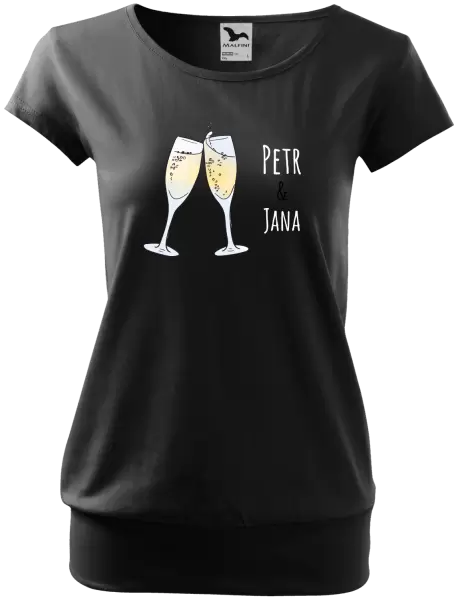 Dámské tričko Skleničky se jmény