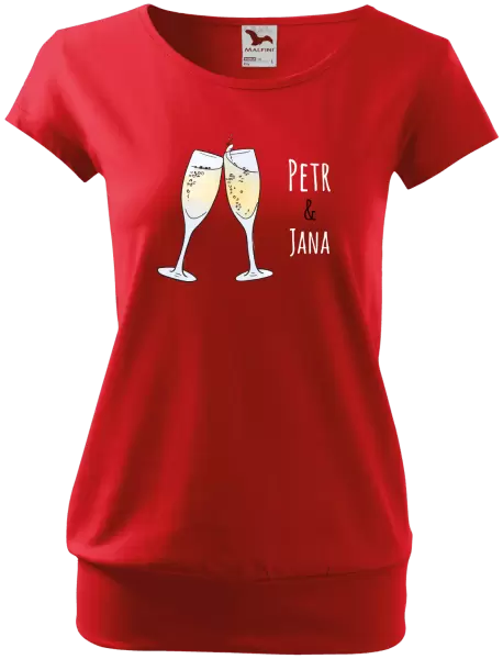 Dámské tričko Skleničky se jmény