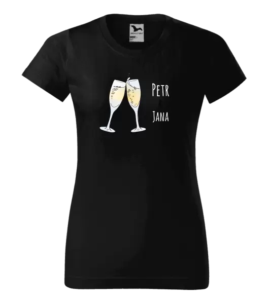 Dámské tričko Skleničky se jmény