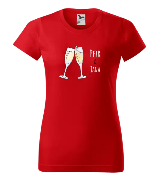 Dámské tričko Skleničky se jmény