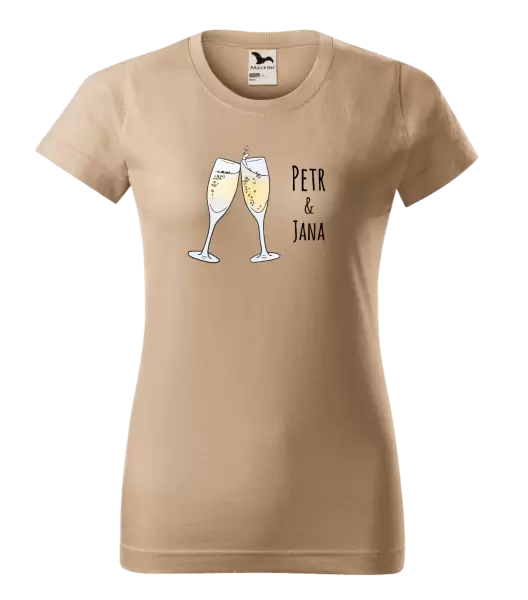 Dámské tričko Skleničky se jmény