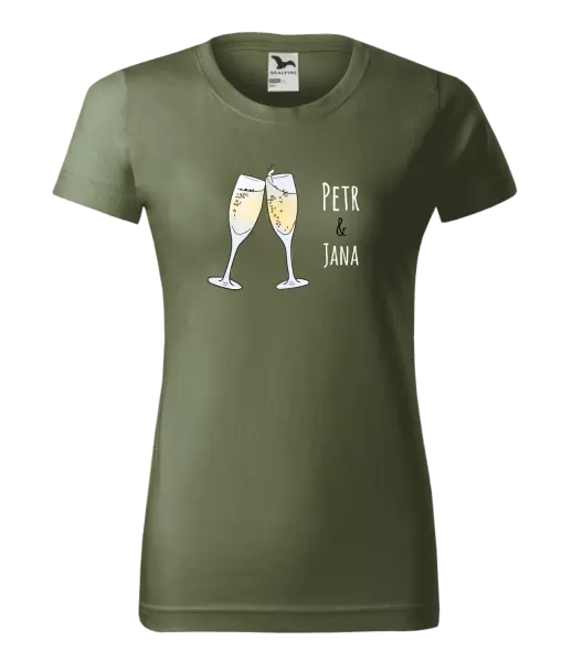 Dámské tričko Skleničky se jmény