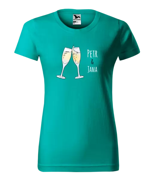 Dámské tričko Skleničky se jmény