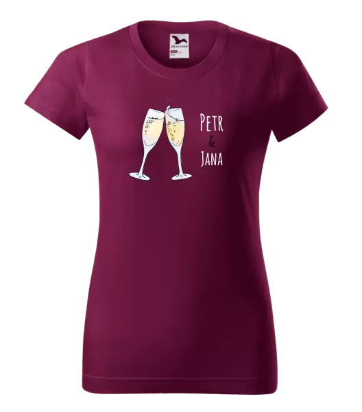Dámské tričko Skleničky se jmény