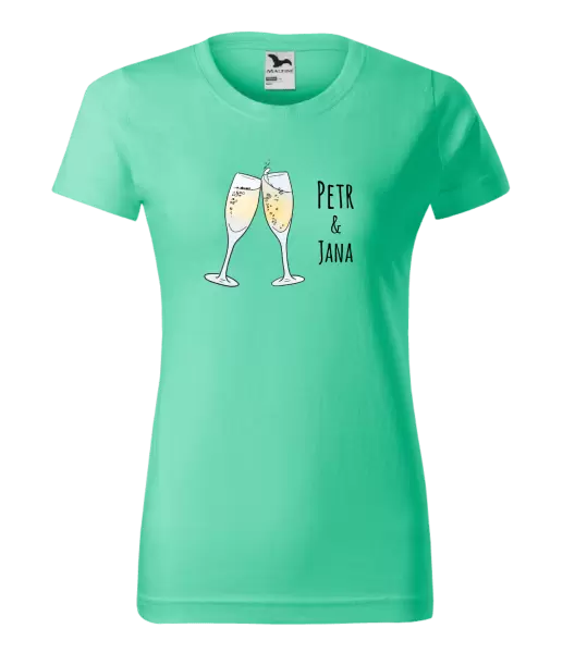 Dámské tričko Skleničky se jmény