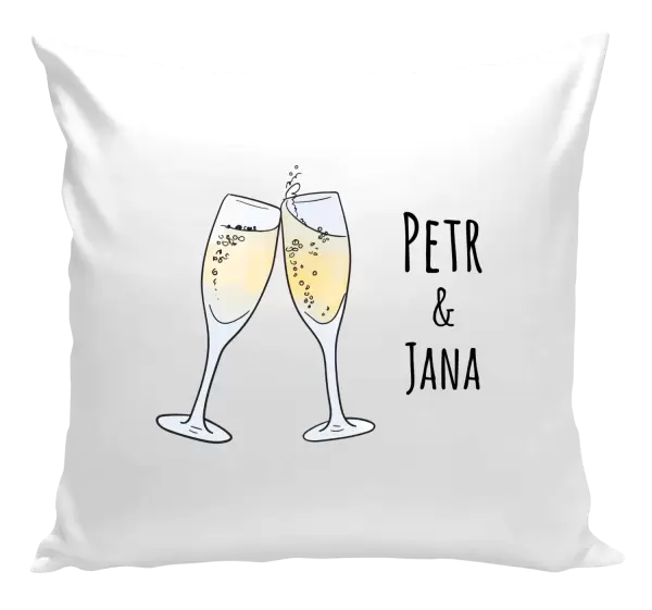 Polštář Skleničky se jmény