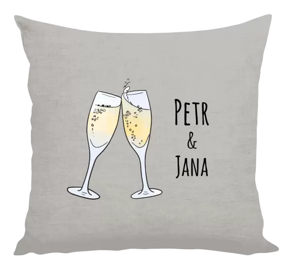 Polštář Skleničky se jmény