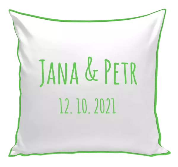 Polštář Jména a datum písmo 1