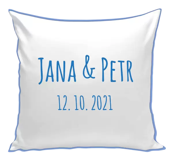 Polštář Jména a datum písmo 1