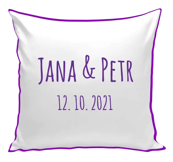 Polštář Jména a datum písmo 1