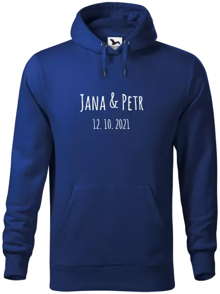 Pánská mikina Jména a datum písmo 1