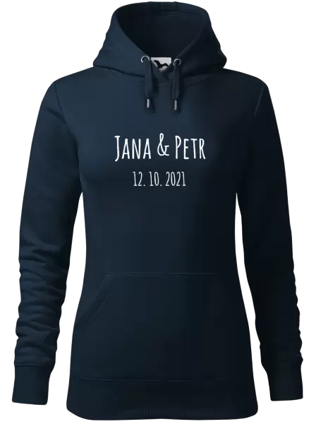 Dámská mikina Jména a datum písmo 1