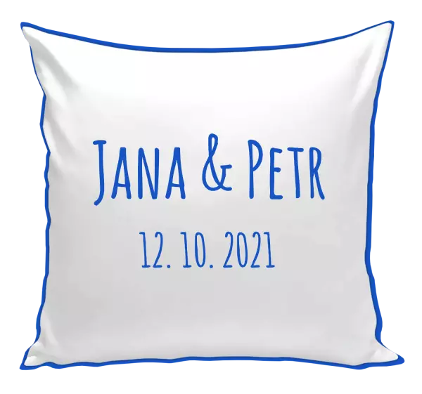 Polštář Jména a datum písmo 1