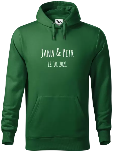 Pánská mikina Jména a datum písmo 1