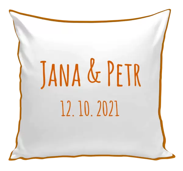 Polštář Jména a datum písmo 1