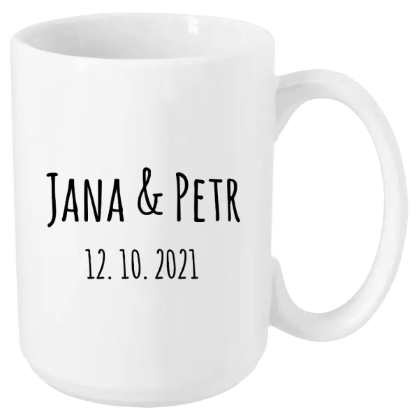 Hrnek Jména a datum písmo 1