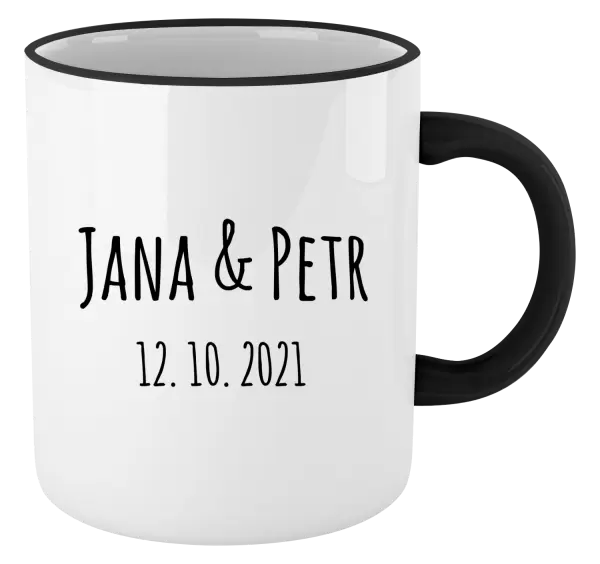 Hrnek Jména a datum písmo 1