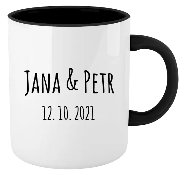 Hrnek Jména a datum písmo 1